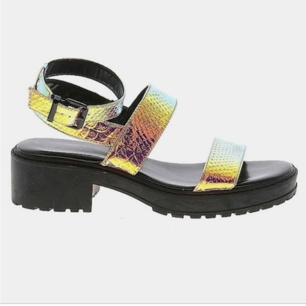 FAIRY CORE HOLOGRPAHIC STRAPPY FESTIVAL SANDALS